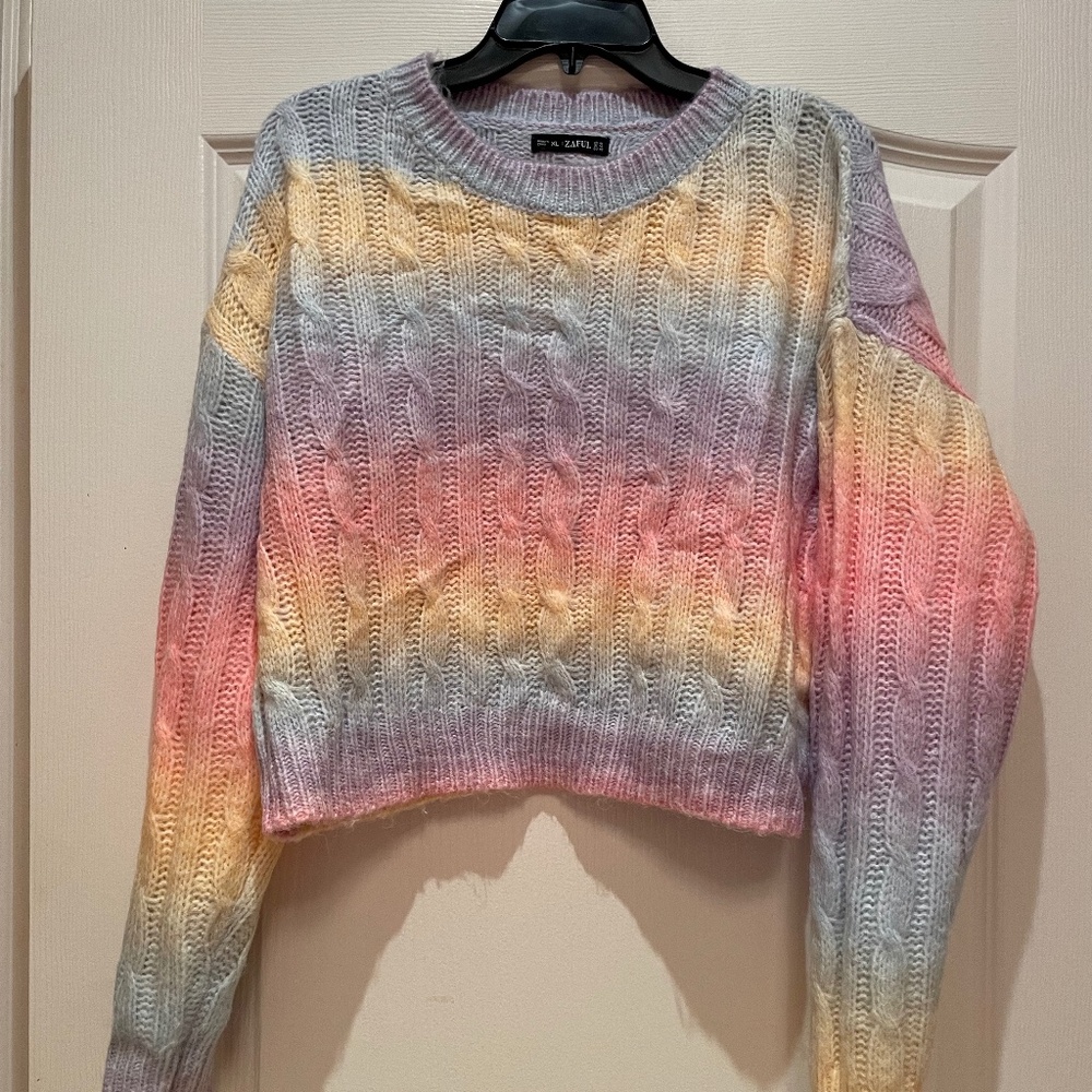Rainbow Crop Sweater